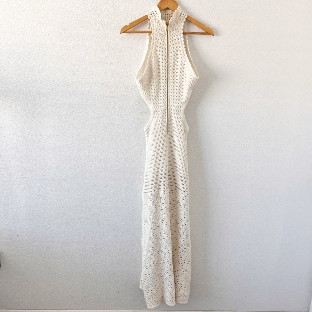 Alice McCall Salty Kisses Crochet Porcelain Cutout Resortwear Summer Midi Dress - Picture 7 of 10